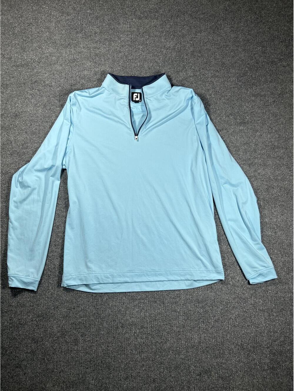 FootJoy Light Blue Long Sleeve Golf Pullover Half Zip Size Large